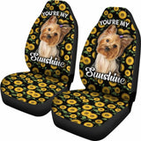 Yorkshire Dog You’re My Sunshine Sunflower Car Seat Covers 210101 - YourCarButBetter