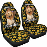 Yorkshire Dog You’re My Sunshine Sunflower Car Seat Covers 210101 - YourCarButBetter