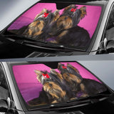 Yorkshire Terrier Dogs Puppies Hd Car Sun Shade 104020 - YourCarButBetter