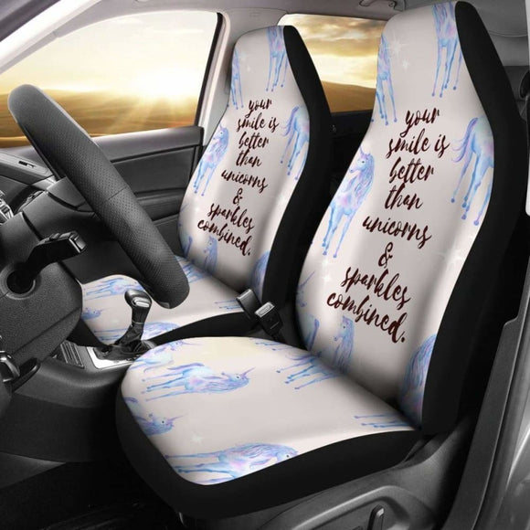 Your Smile Is Better Than Unicorns Car Seat Covers 170817 - YourCarButBetter