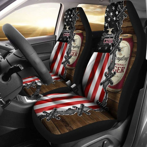 Yuengling Lager Car Seat Covers American Flag Beer Lover 195016 - YourCarButBetter