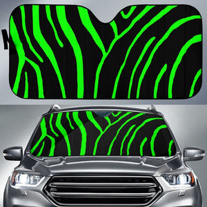 Zebra Lime Green Design Car Auto Sun Shades 210801 - YourCarButBetter