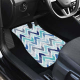 Zigzag Chevron Blue Pattern Front And Back Car Mats 110728 - YourCarButBetter