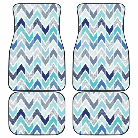 Zigzag Chevron Blue Pattern Front And Back Car Mats 110728 - YourCarButBetter