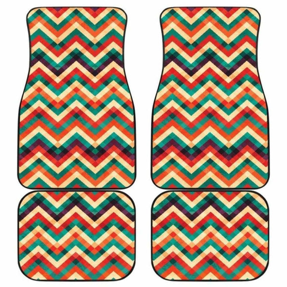 Zigzag Chevron Colorful Pattern Front And Back Car Mats 110728 - YourCarButBetter