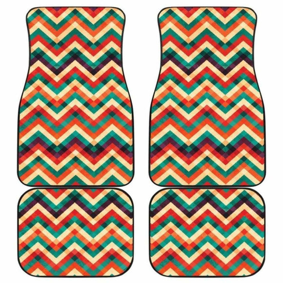 Zigzag Chevron Colorful Pattern Front And Back Car Mats 110728 - YourCarButBetter