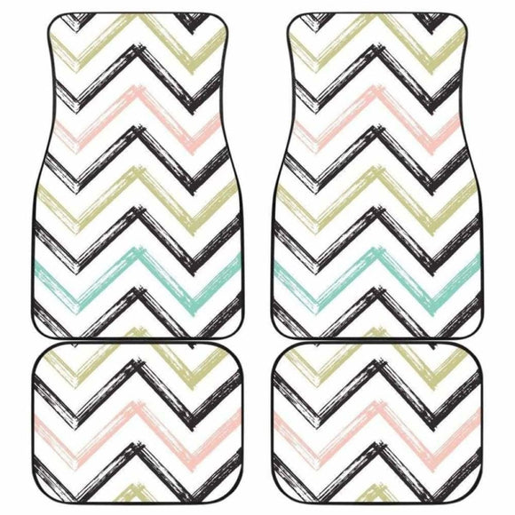 Zigzag Chevron Paint Pattern Front And Back Car Mats 110728 - YourCarButBetter
