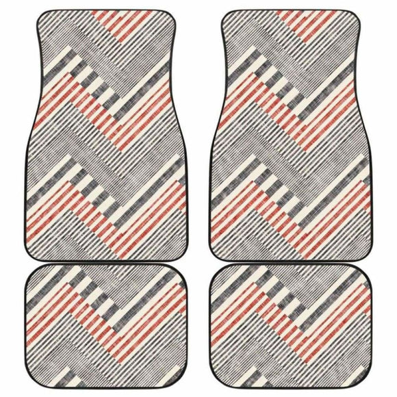 Zigzag Chevron Striped Pattern Front And Back Car Mats 110728 - YourCarButBetter