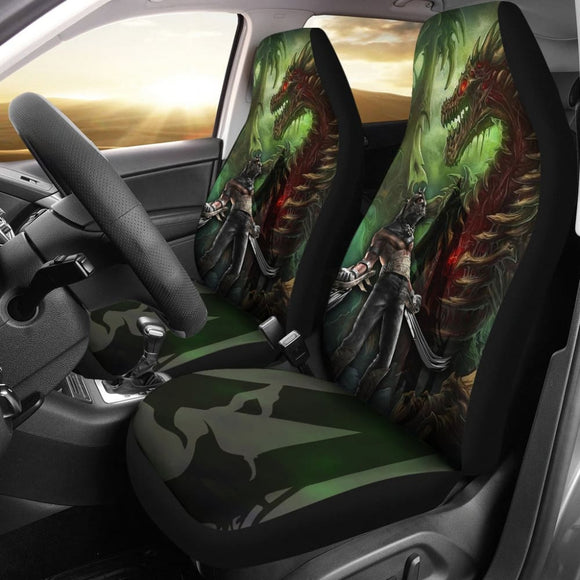 Zombie Dragon Green Themed Resident Evil 4 Car Seat Covers 212603 - YourCarButBetter